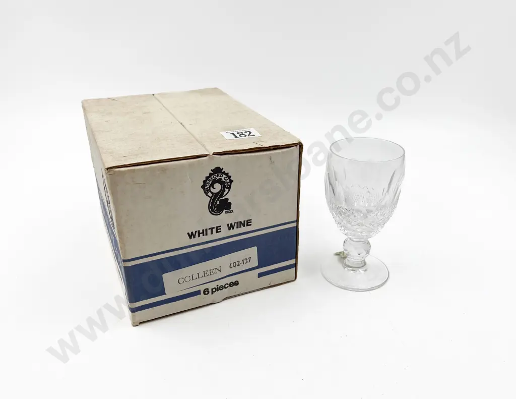 Boxed Six Waterford Colleen Pattern White Wine Image 1++