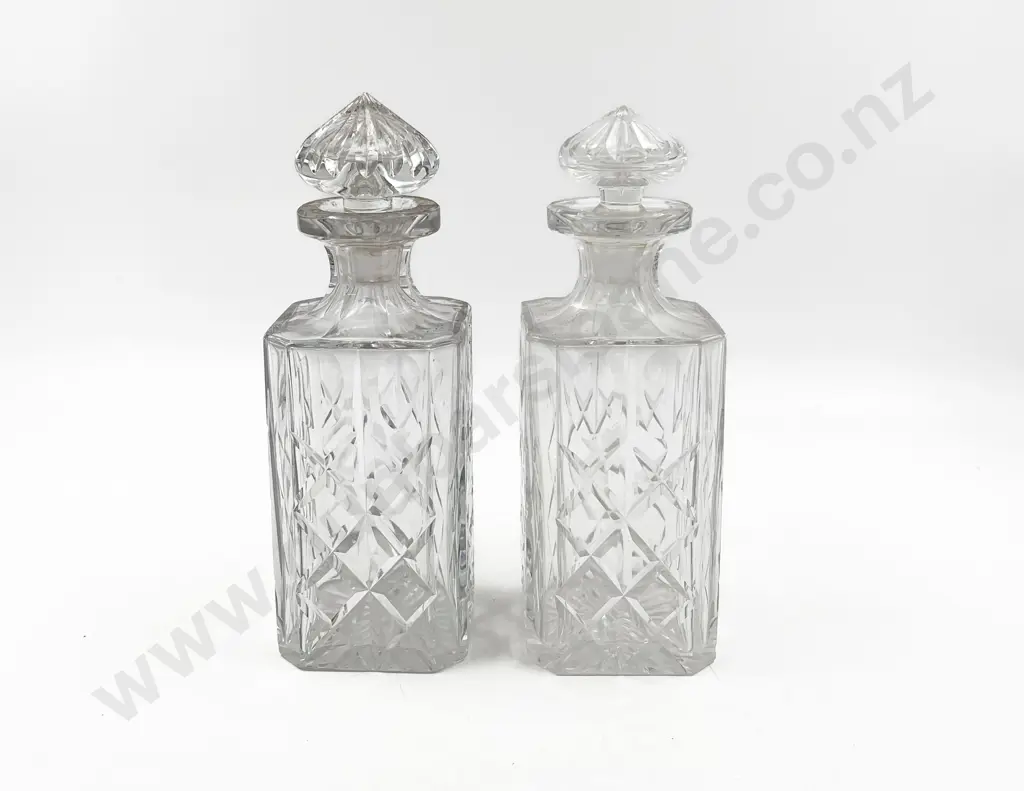 Pair Cut Crystal Spirit Decanters Image 1++