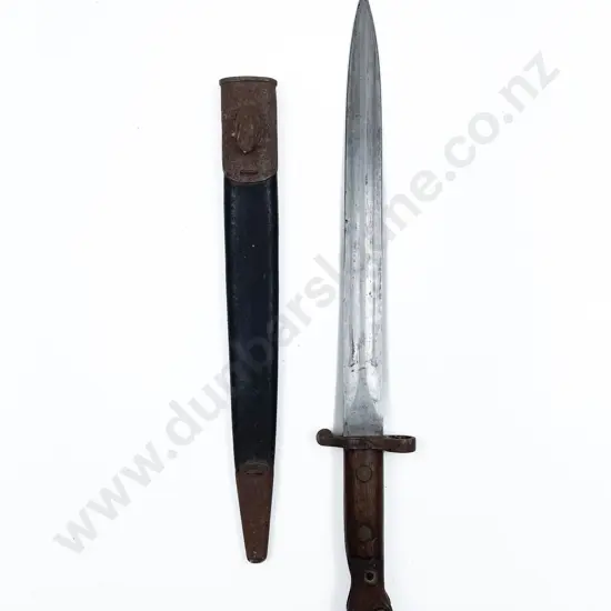 WWI 1907 Pattern EFD Enfield Bayonet and Leather Scabbard