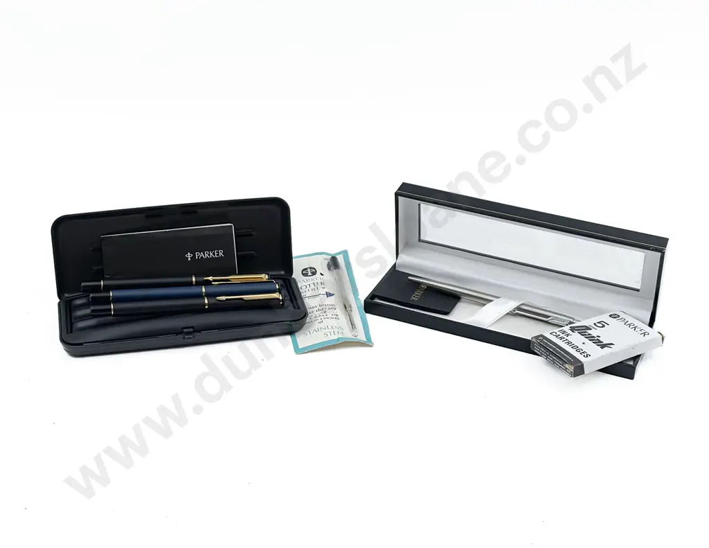 Two Parker Rialto Fountain Pens and Two Ball Points Image 1++