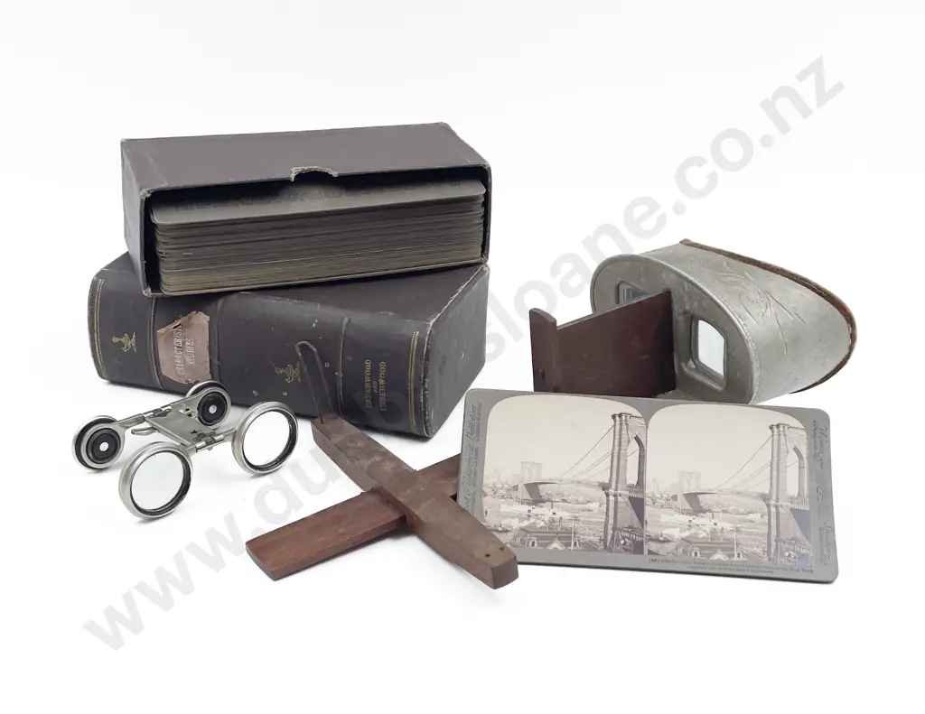 Victorian StereoscopeViewer with Cards & Pocket Viewer Image 1++
