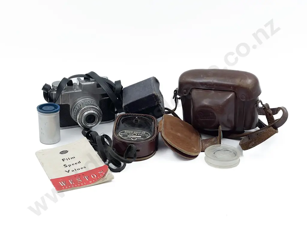 Two Vintage Cameras with Light Meter & Lens Image 1++