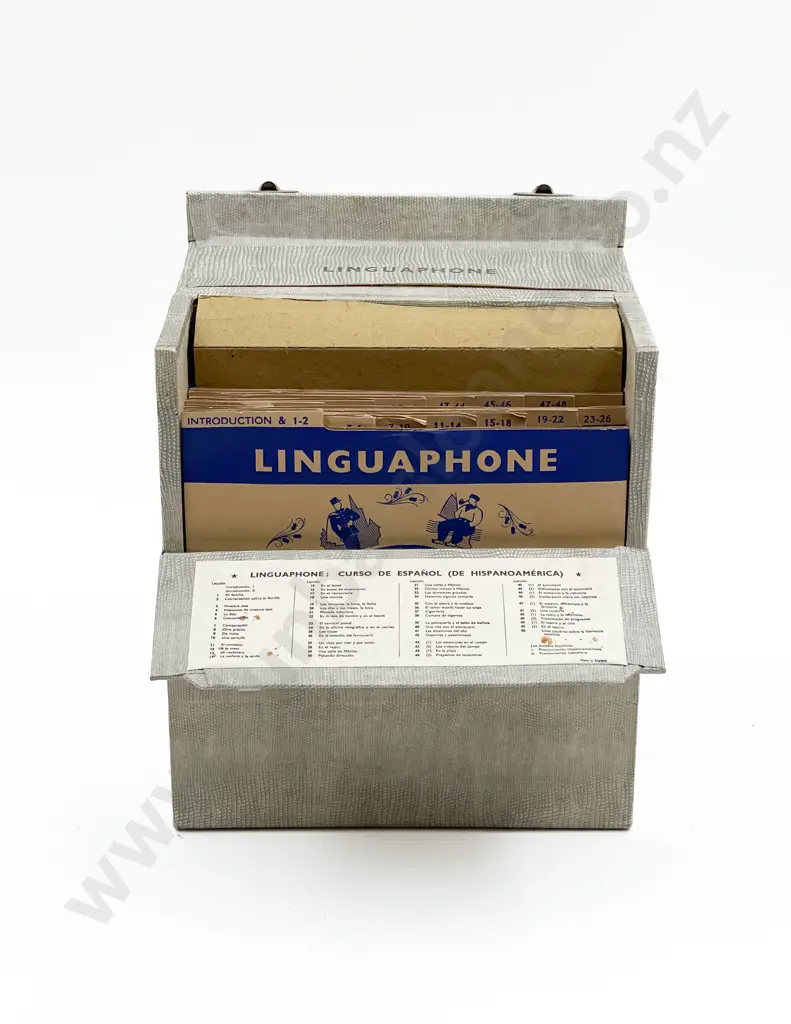 Boxed Linguaphone with 45 Records - Spanish Image 1++