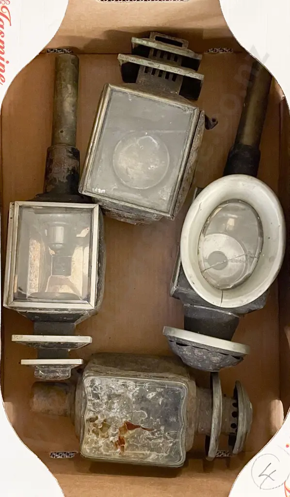 Four Victorian Carriage Lamps (faults) Image 1++