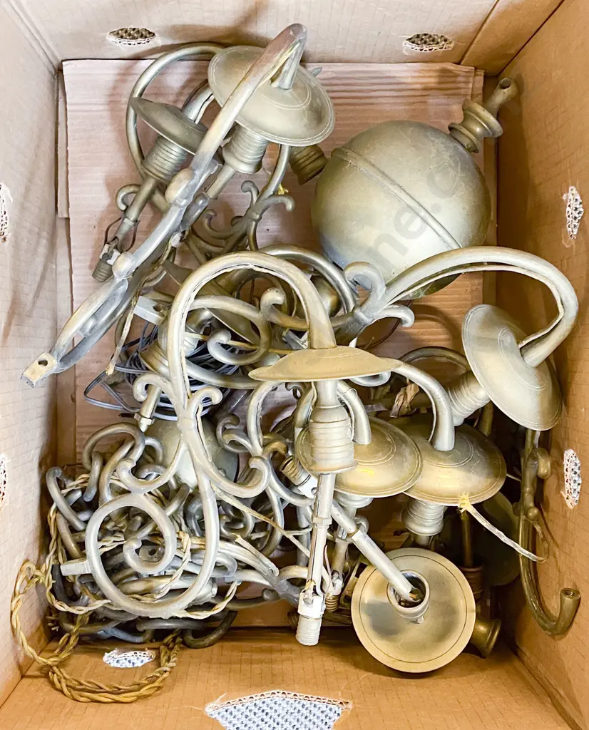 De-Mounted Large Brass Ceiling Light Image 1++