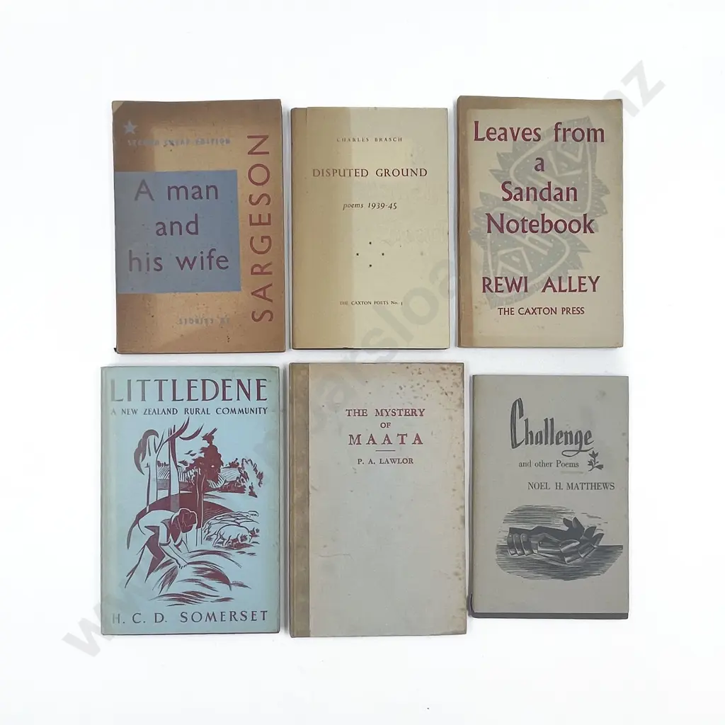 6 Various New Zealand Literary & Poetical Volumes Image 1++