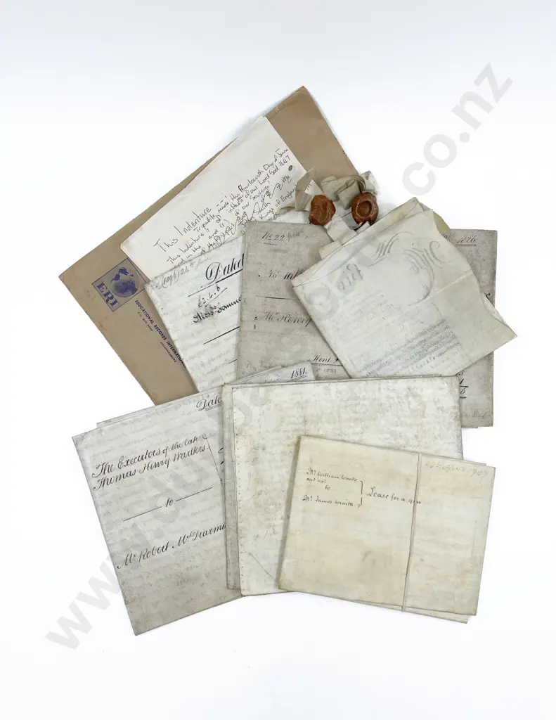 6 Antique Vellum Land Indentures Image 1++