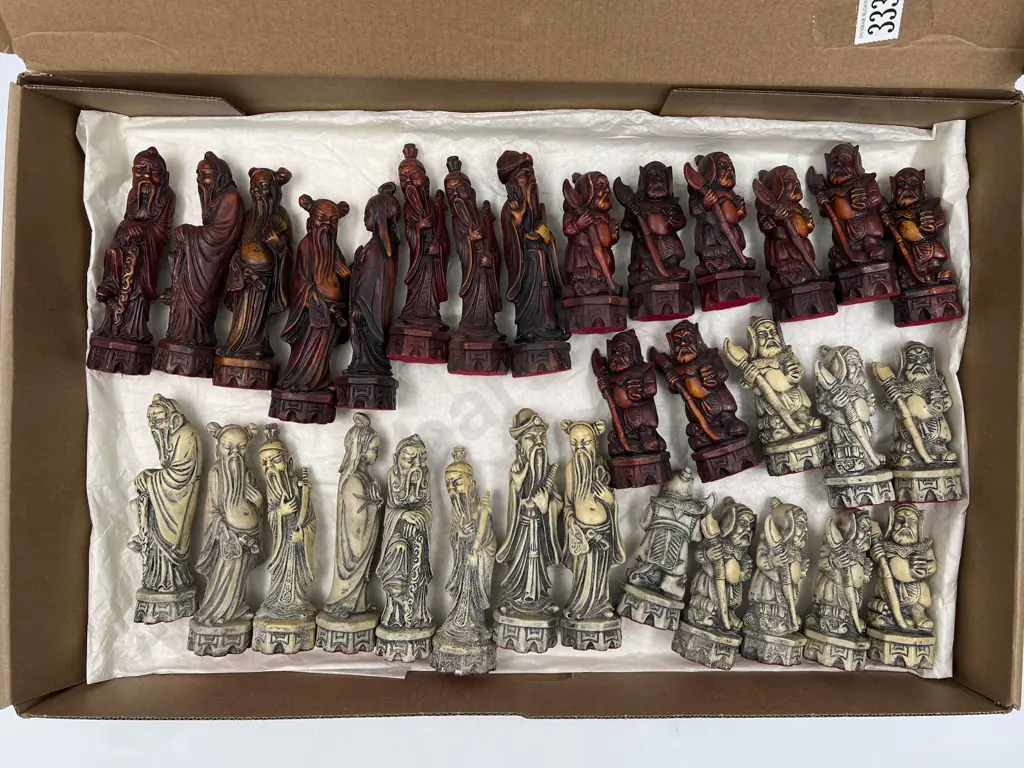 Resin Chinese Figured Immortal & Warrior Chess Set Image 1++