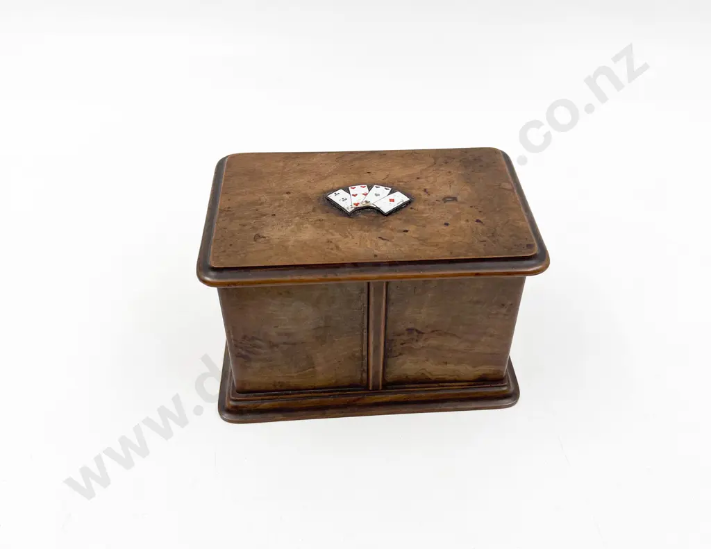 Victorian Walnut Playing Card Box Image 1++