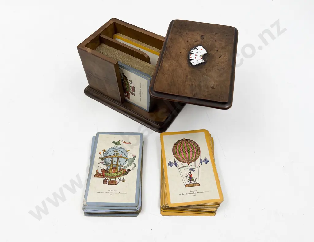 Victorian Walnut Playing Card Box Image 1++