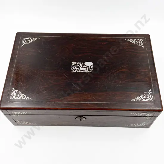 Victorian Rosewood MOP Inlaid Writing Box