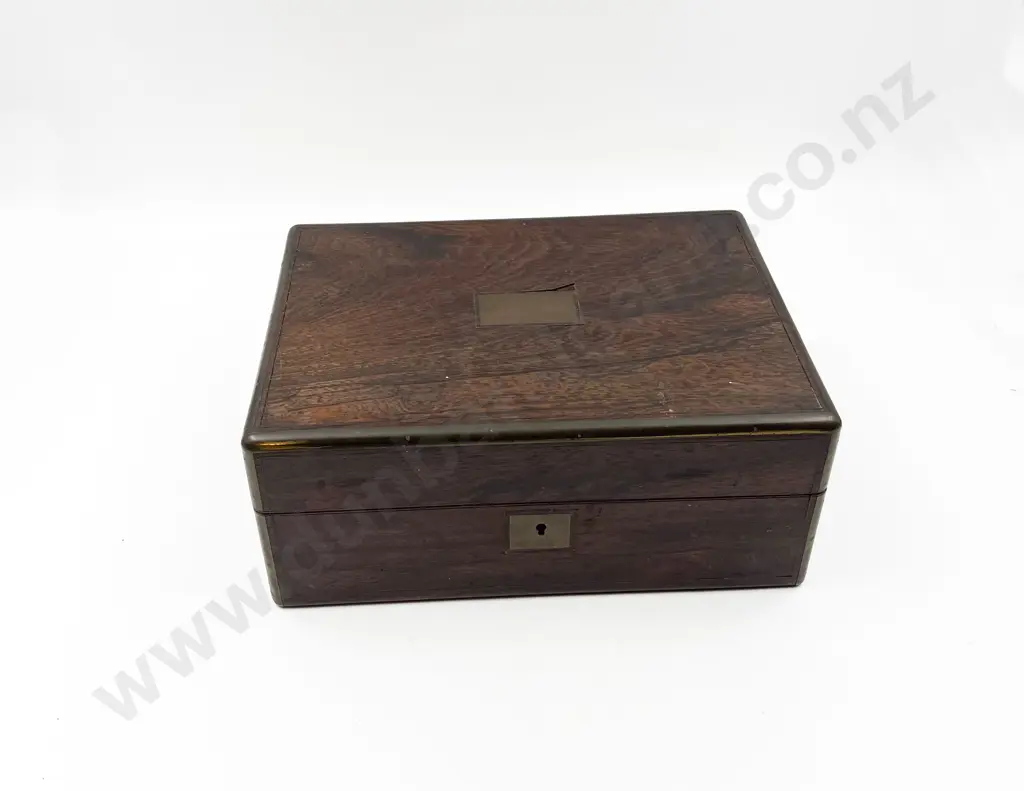 Victorian Rosewood Brass Bound Work Box Image 1++