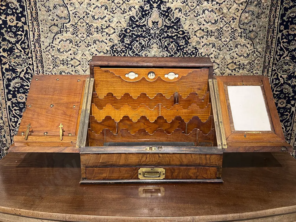 Victorian Walnut Desk Work Box Image 1++
