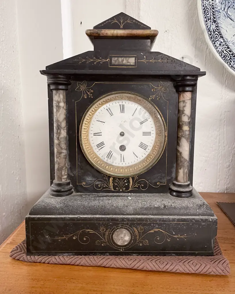 Victorian Slate Mantle Clock Image 1++