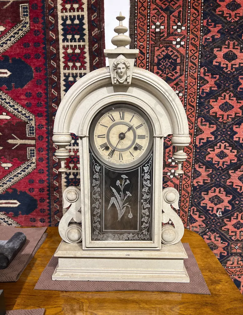American Painted Ansonia Mantle Clock Image 1++