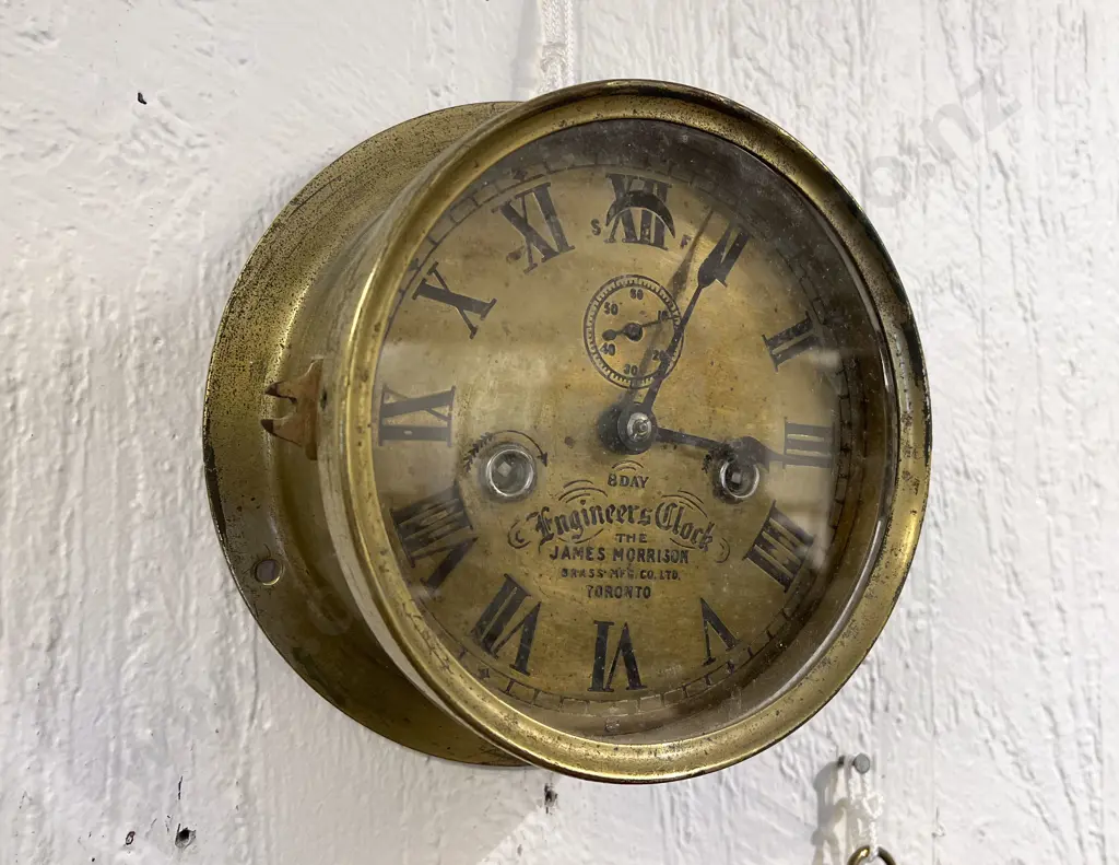 Brass Cased Eight Day Engineers Clock James Morrison Co Toronto Image 1++