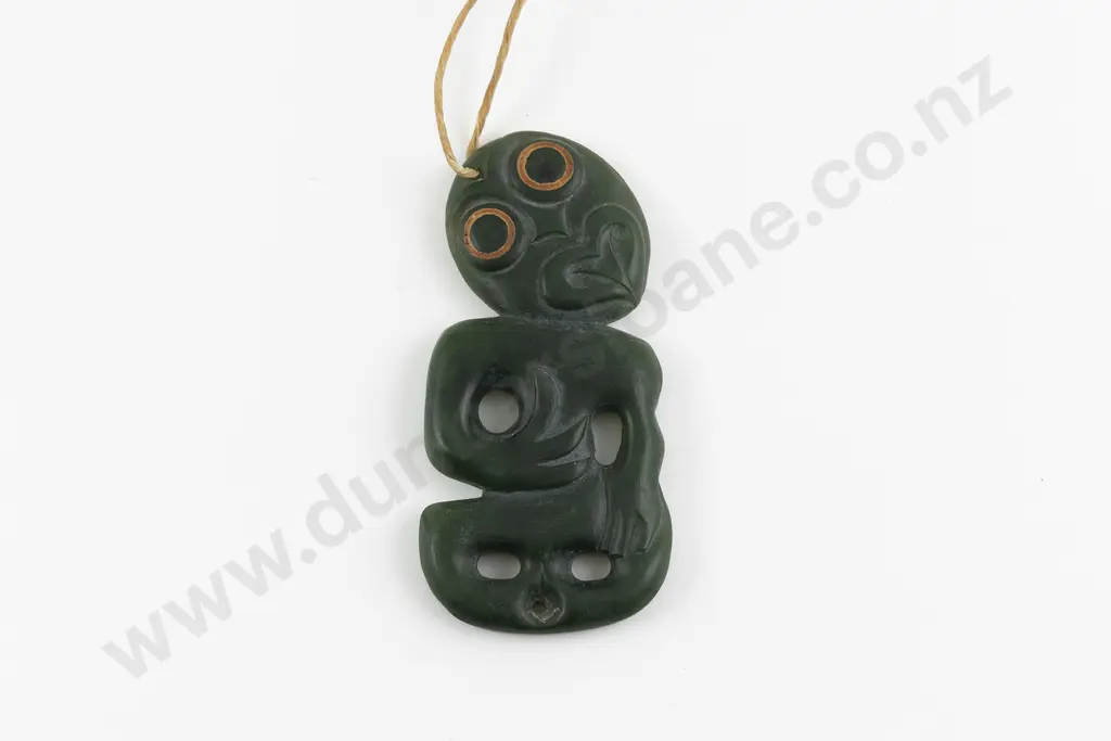 Early C20th Pounamu Hei Tiki Image 1++