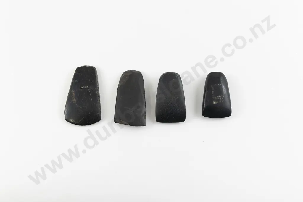 Four Small Toki with Two Pounamu Roughouts Image 1++