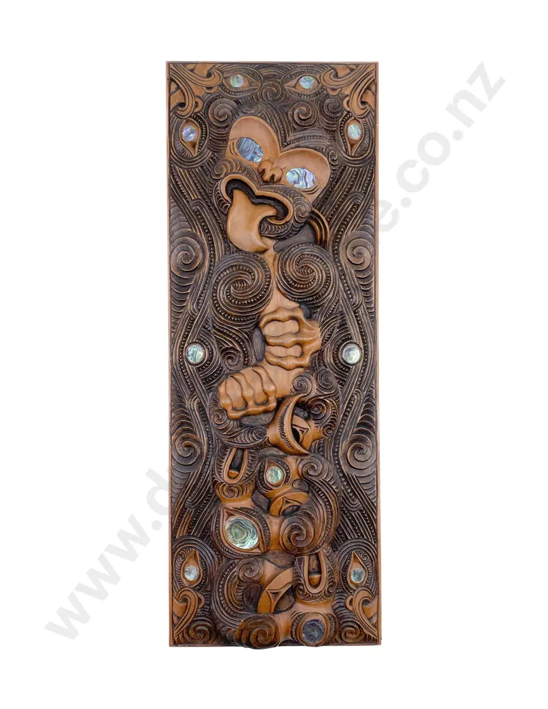 Modern Kauri Tiki Carved Panel Image 1++