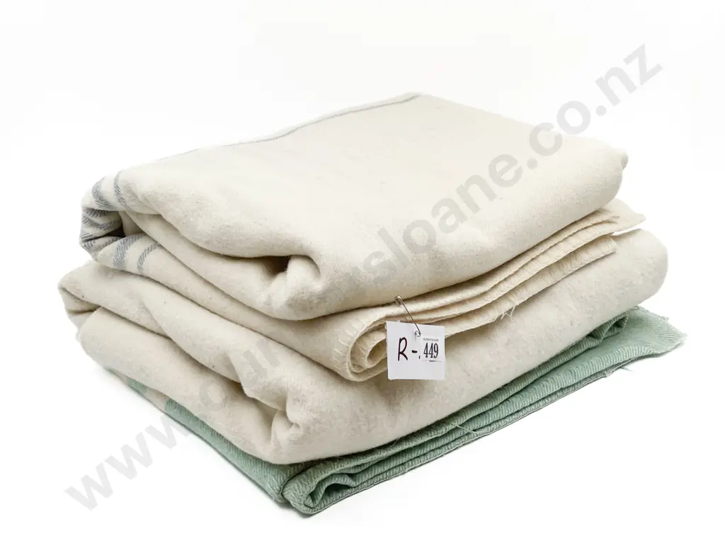Two Pure Wool NZ Hospital Blankets Image 1++