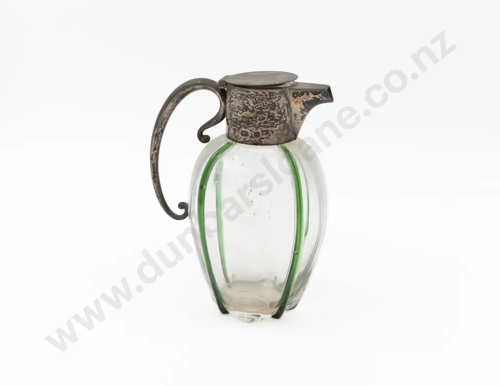 A Stylish Late Vict S/S Mounted Glass Claret Jug a/f Image 1++