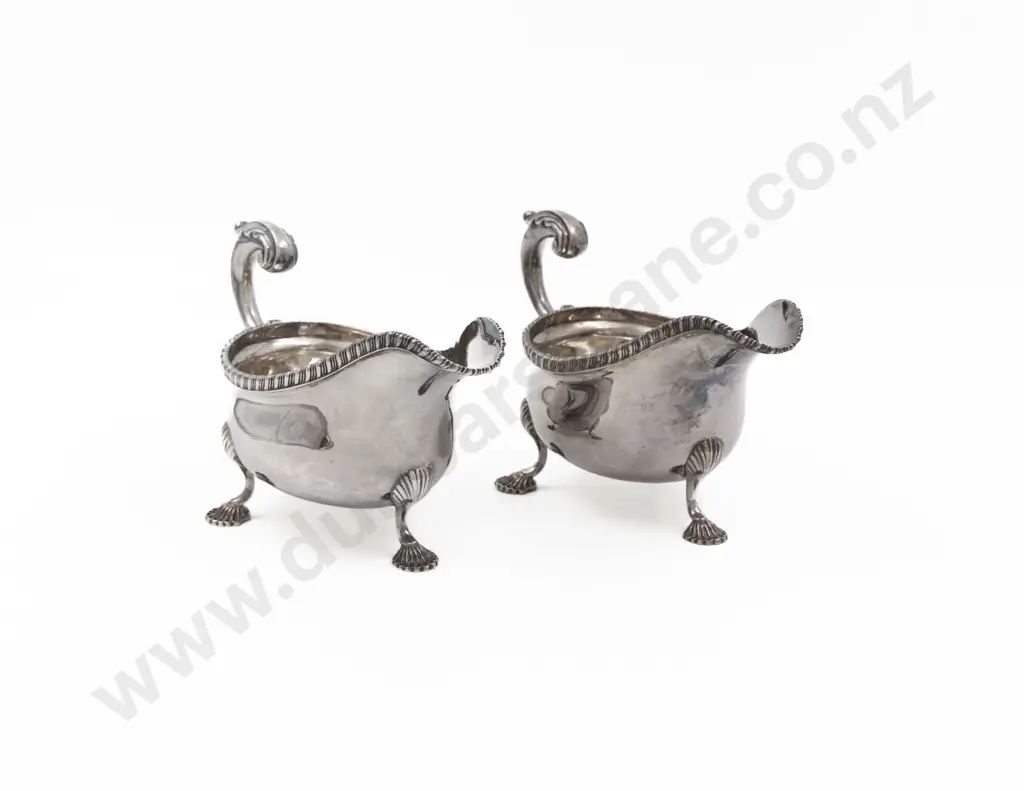 Good Quality Pair Of Edw VII S/S Gravy Boats Image 1++