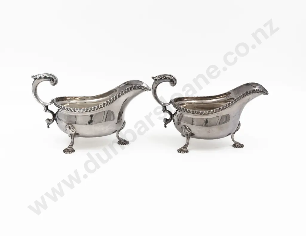 Good Quality Pair Of Edw VII S/S Gravy Boats Image 1++