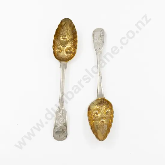 A Near Pair Of C19th S/S Berry Spoons