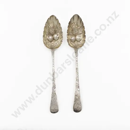 Pair Geo III S/S Berry Spoons