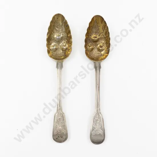 Pair Geo III S/S Berry Spoons