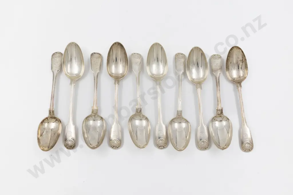 Set Of 10 C19th S/S Tablespoons Image 1++