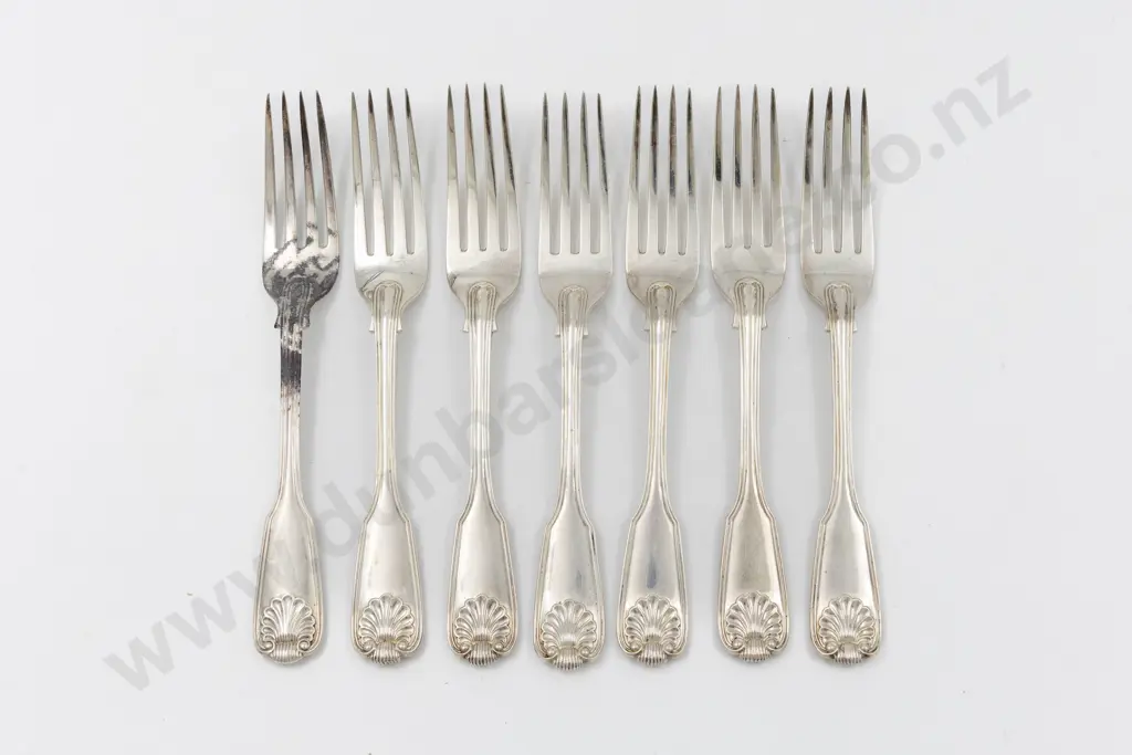Set Of 7 Vict S/S Table Forks Image 1++