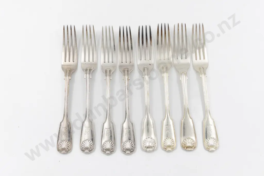 Composed Set Of 8 Vict S/S Table Forks Image 1++