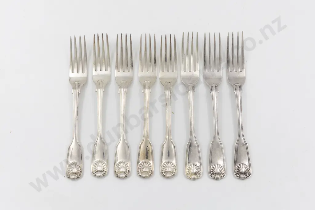 Composed Set Of 8 Vict S/S Dessert Forks Image 1++