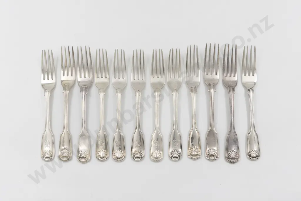 Composed Set Of 12 Vict S/S Dessert Forks Image 1++