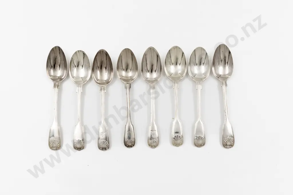 Composed Set Of 8 C19th S/S Dessert Spoons Image 1++