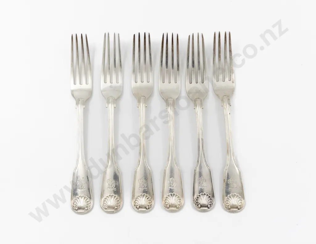 Set Of 6 Wm IV S/S Table Forks Image 1++