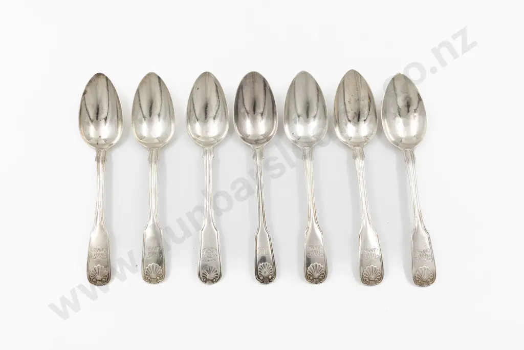 Composed Set Of 7 C19th S/S Dessert Spoons Image 1++