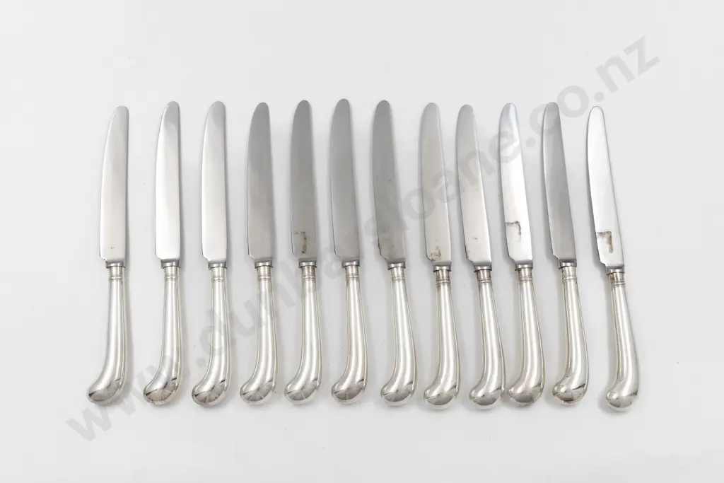 Set Of 12 S/S Handled Pistol Grip Table Knives Image 1++
