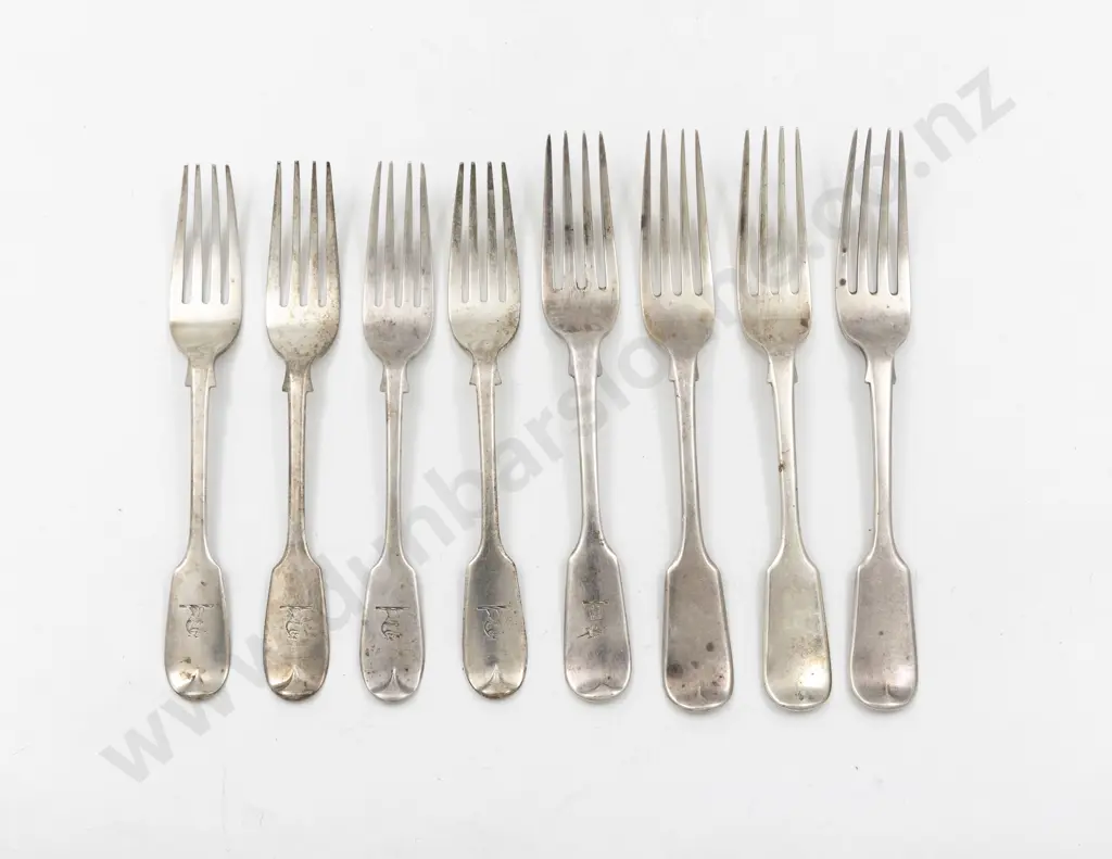 Composed Set Of 8 Vict S/S Dessert Forks Image 1++