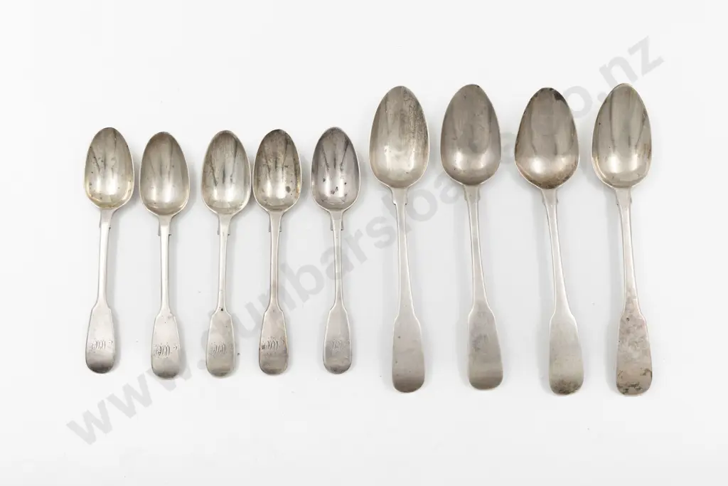4 Irish S/S Dessert Spoons & 5 Vict S/S Teaspoons Image 1++