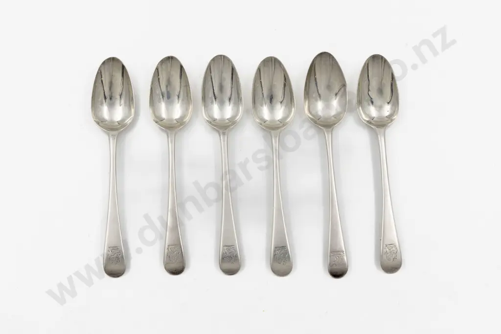 Set Of 6 C19th S/S Teaspoons Image 1++