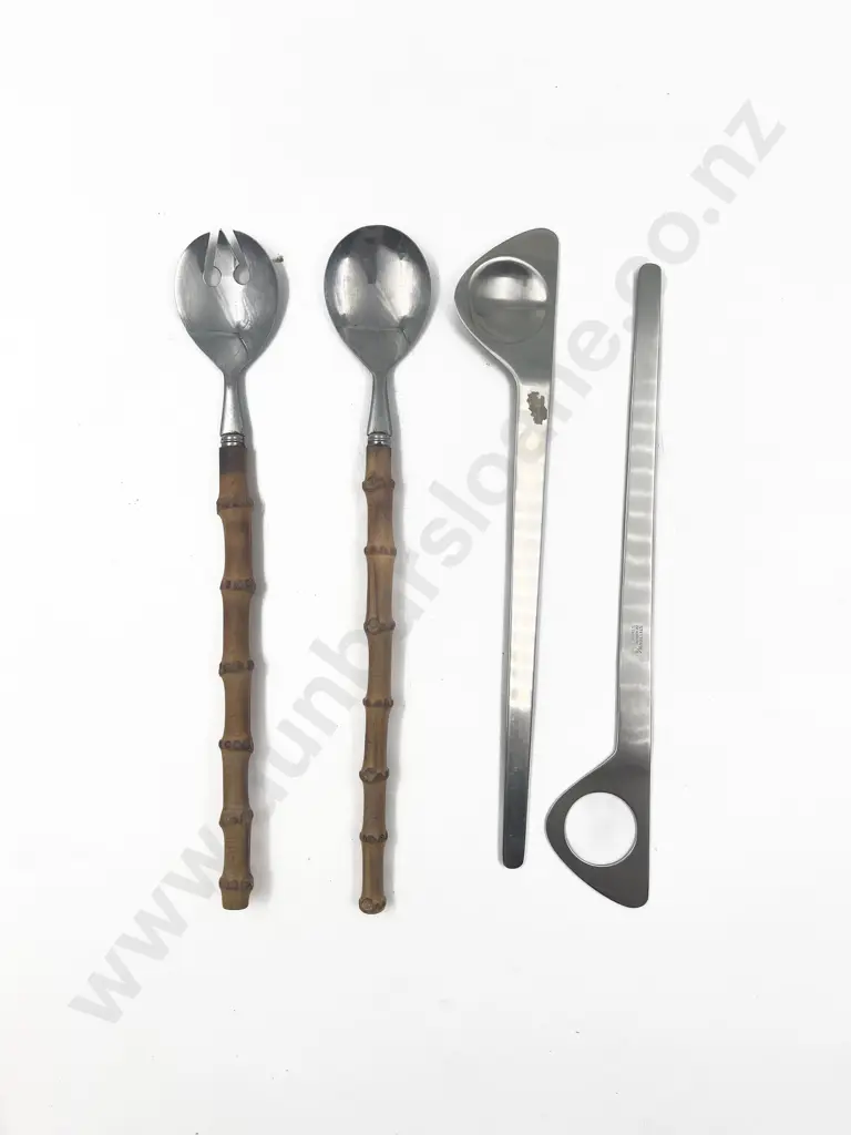 Mid Century Danish Design Stainless Steel Salad Servers & Other Pair Image 1++