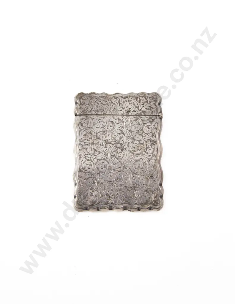 Victorian All Bright Cut Engraved Calling Card Case Image 1++