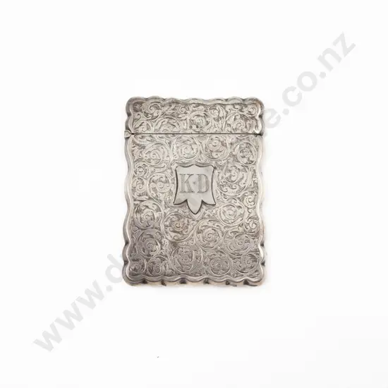 Victorian All Bright Cut Engraved Calling Card Case