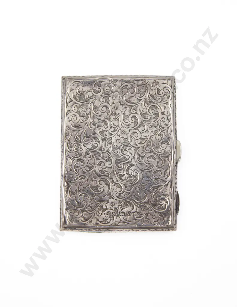 Victorian All Bright Cut Engraved Calling Card/Note Pad Case Image 1++