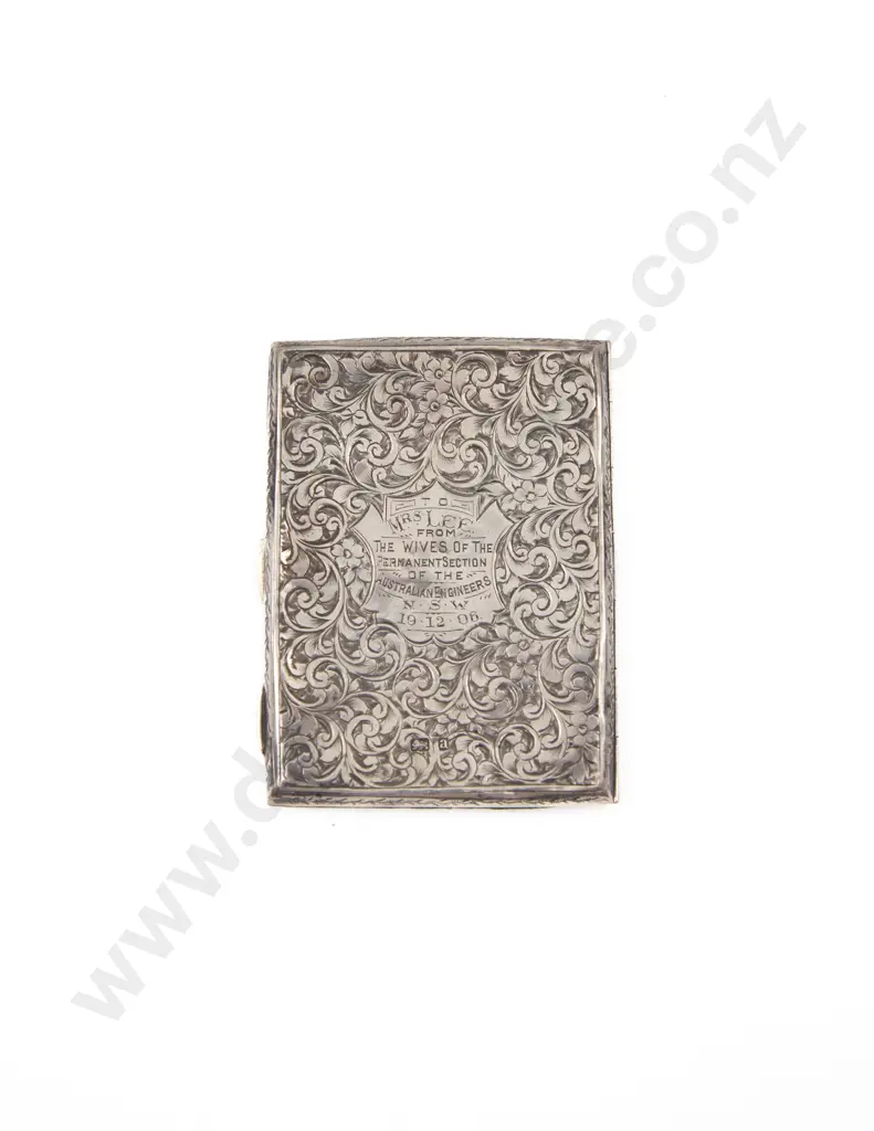 Victorian All Bright Cut Engraved Calling Card/Note Pad Case Image 1++