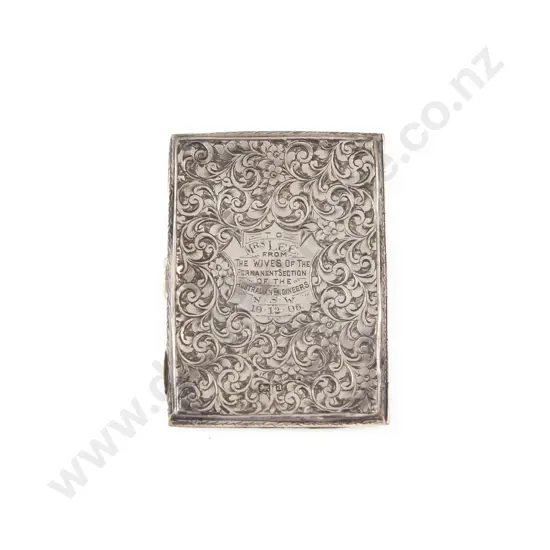 Victorian All Bright Cut Engraved Calling Card/Note Pad Case