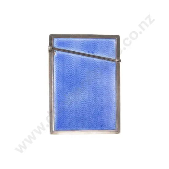 GeoV S/S and Blue Guilloche Enamel Calling Card Case