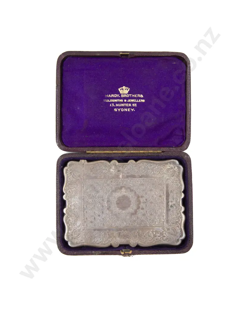 Victorian S/S All Bright Cut Engraved Calling Card Case Image 1++